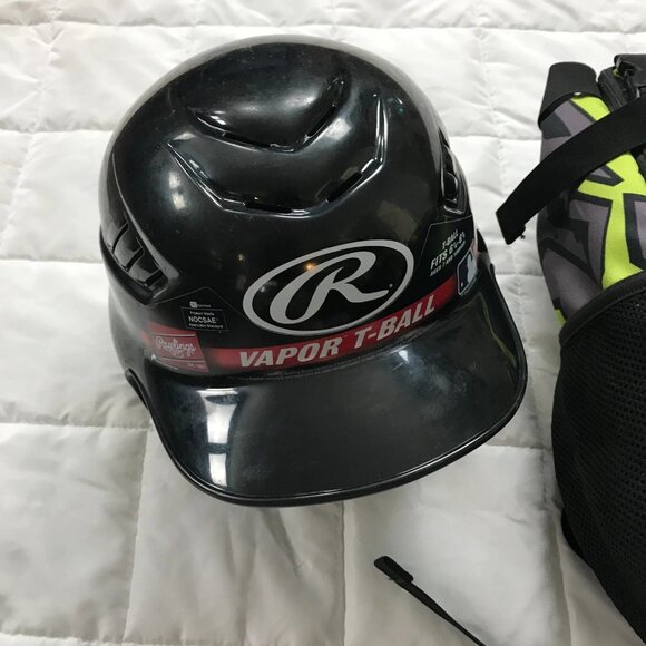 ZOEA Youth Baseball Backpack + T-Ball Rawlings Black Helmet Size 6-1/4 - 6-1/8 - Picture 2 of 6